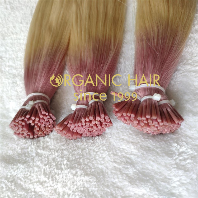 High quality I tip hair extensions ombre color and full cuticle  C106